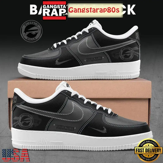 Buffalo Bills Back In Black Custom Name Air Force 1 Shoes