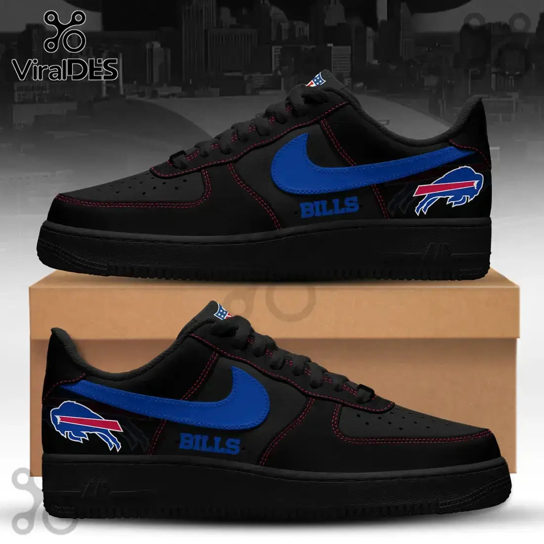 Buffalo Bills Blackout Air Force 1 Shoes