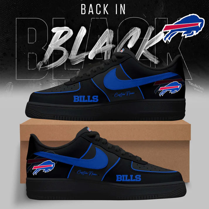 Buffalo Bills Back in Black Limited Edition Air Force 1 Shoes| RI31