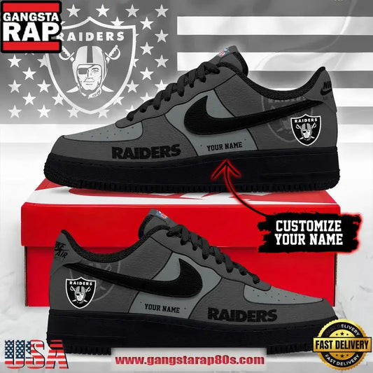 Las Vegas Raiders New 2026 Version Custom Air Force 1 Shoes Running Sneakers Shoes
