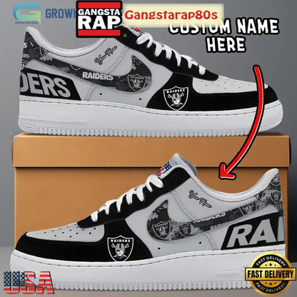 Las Vegas Raiders Logo Custom Design Air Force 1 Shoes Running Sneakers