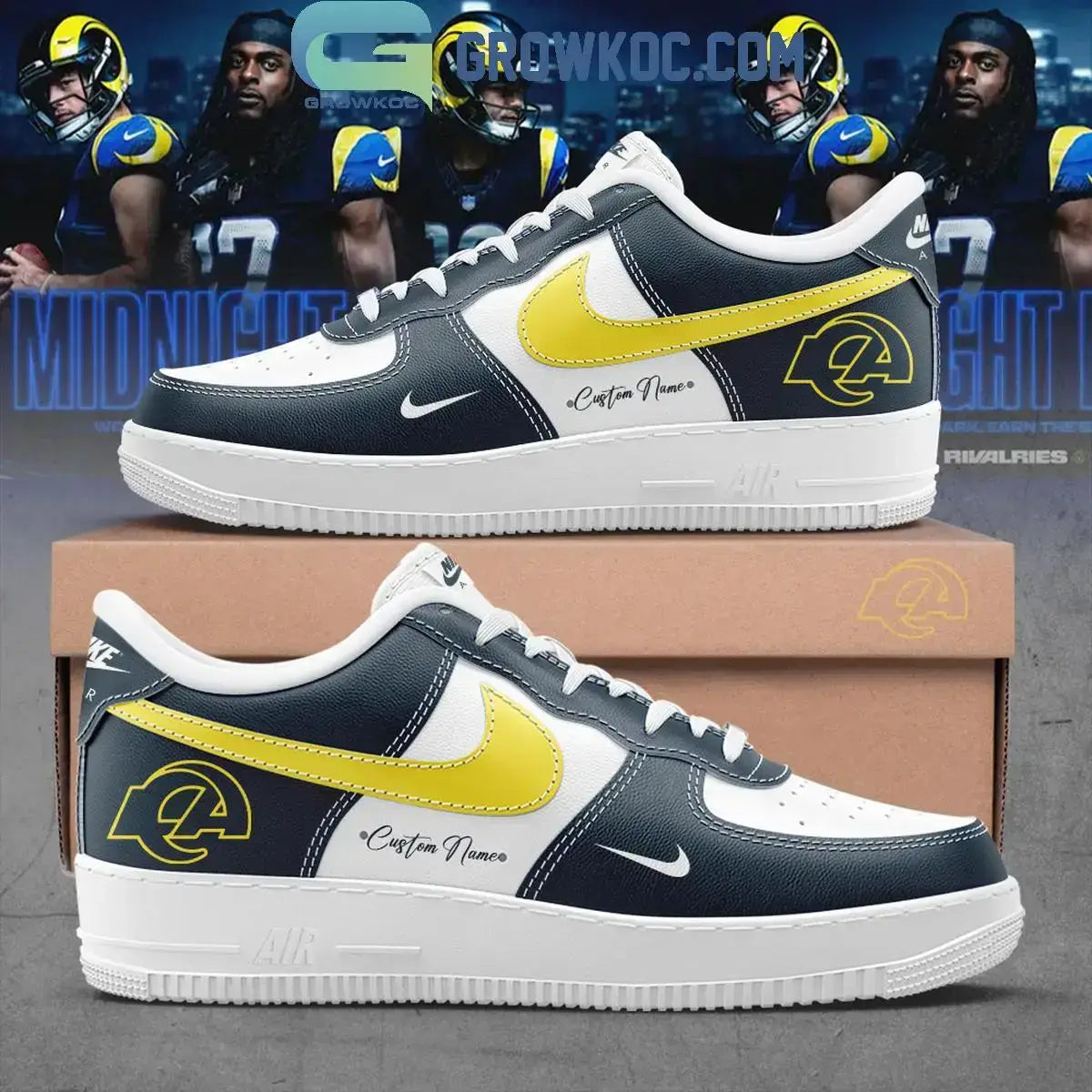 Los Angeles Rams New Rivalries Mid Night Uniform 2026 Air Force 1 Shoes