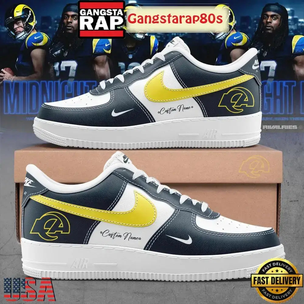 Los Angeles Rams New Rivalries Mid Night Uniform 2026 Custom Air Force 1 Shoes