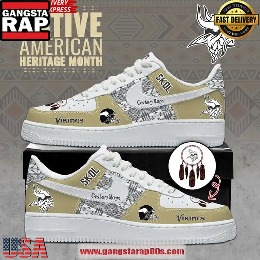 Minnesota Vikings Native American Heritage Air Force 1 Shoes Running Sneakers