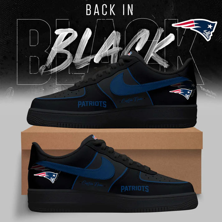 New England Patriots Back in Black Limited Edition Air Force 1 Shoes| LB99