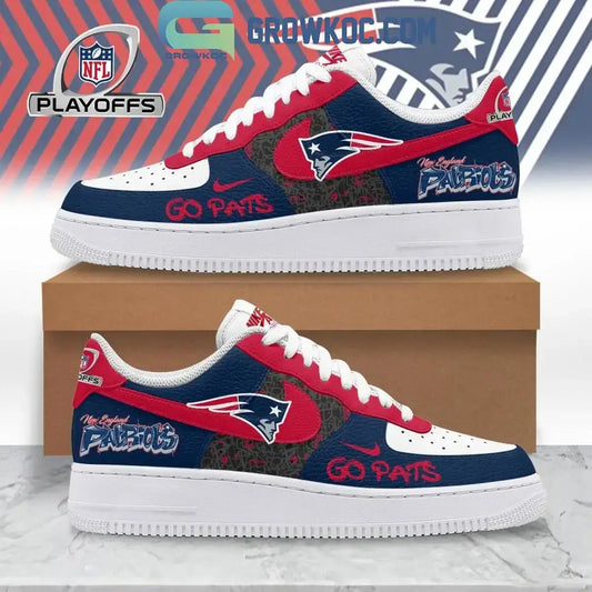 New England Patriots Playoffs Go Pats Air Force 1 Shoes