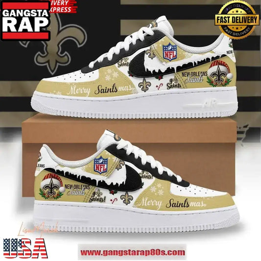 New Orleans Saints Merry Christmas Limited Edition Air Force 1 Shoes Running Sneakers
