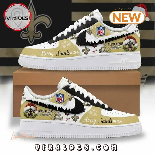 New Orleans Saints Merry Saintsmas Christmas Air Force 1 Shoes