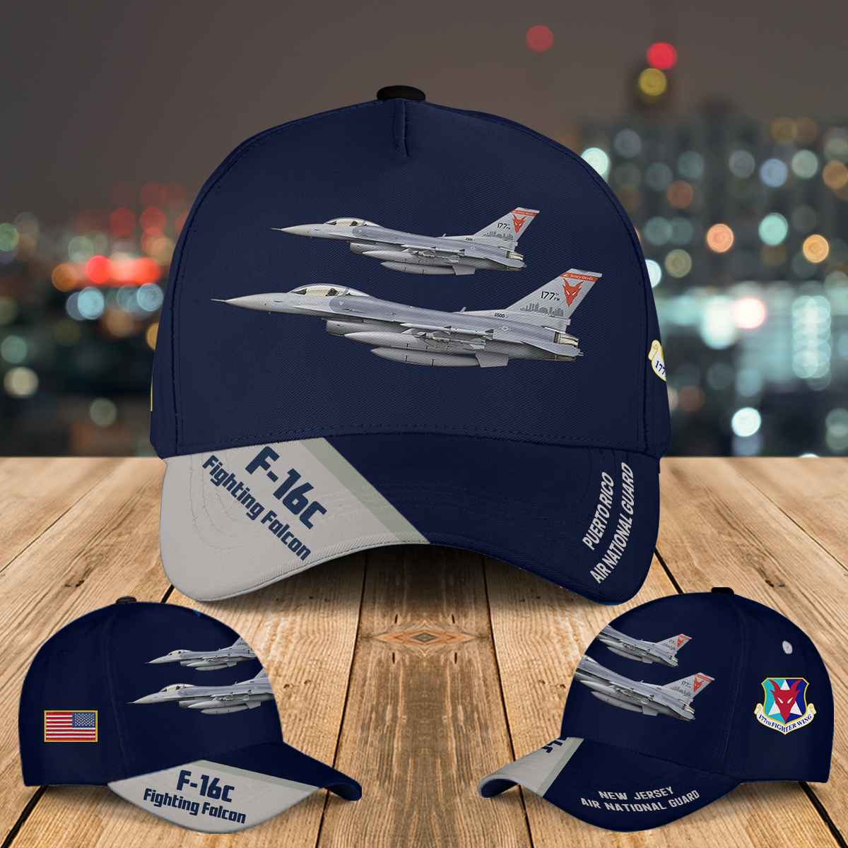USAF 177th Fighter Wing F-16C Fighting Falcon Baseball Cap