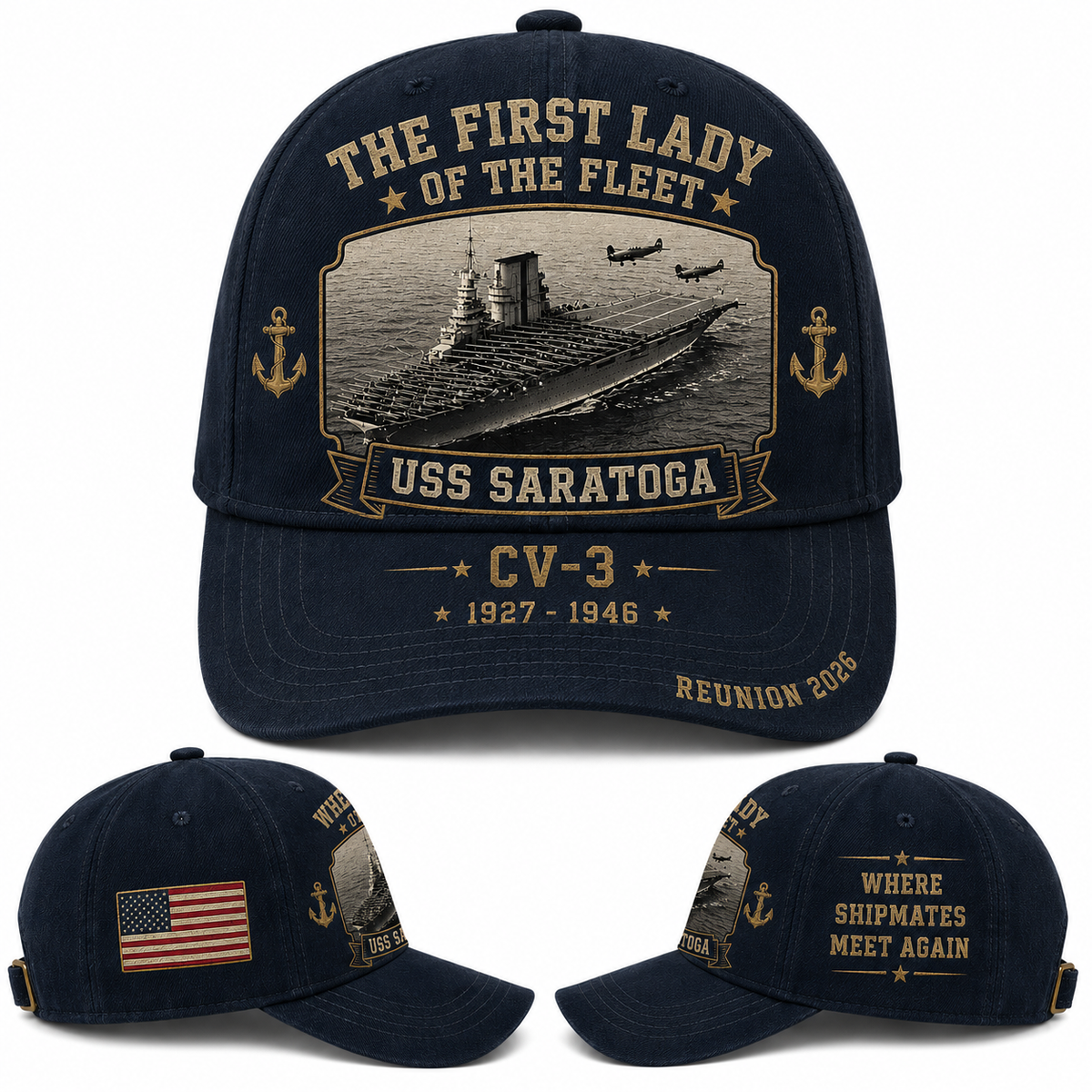 USS Saratoga CV-3 The First Lady Of The Fleet Baseball Cap Reunion 2026