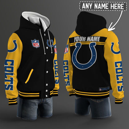 Indianapolis Colts Hooded Letterman Jacket Custom Name Brdct3da140