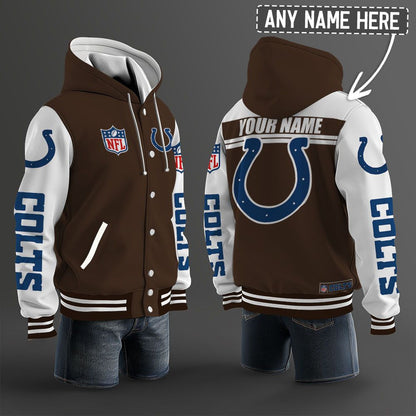 Indianapolis Colts Hooded Letterman Jacket Custom Name Brdct3da140