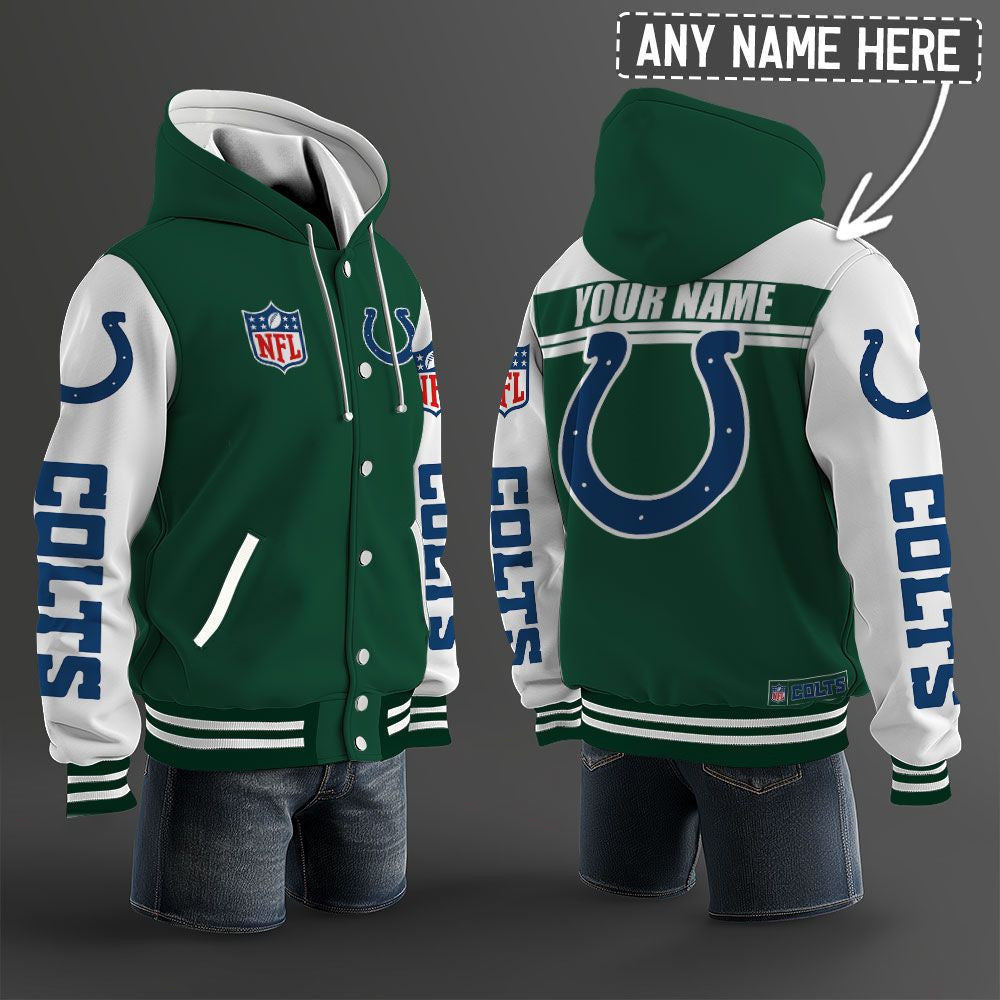 Indianapolis Colts Hooded Letterman Jacket Custom Name Brdct3da140