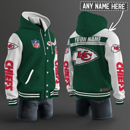 Kansas City Chiefs Hooded Letterman Jacket Custom Name Brdct3da160