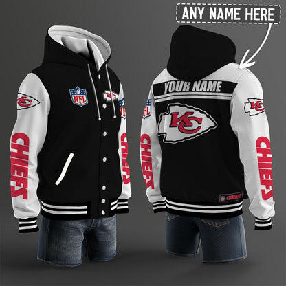 Kansas City Chiefs Hooded Letterman Jacket Custom Name Brdct3da160