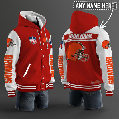 Cleveland Browns Hooded Letterman Jacket Custom Name Brdct3da0805