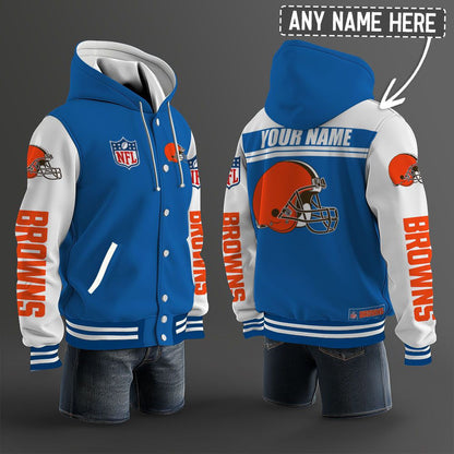 Cleveland Browns Hooded Letterman Jacket Custom Name Brdct3da0805