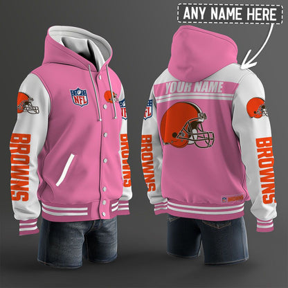 Cleveland Browns Hooded Letterman Jacket Custom Name Brdct3da0805