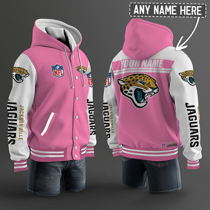 Jacksonville Jaguars Hooded Letterman Jacket Custom Name Brdct3da1