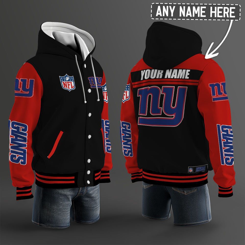 New York Giants Hooded Letterman Jacket Custom Name Brdct3da2305