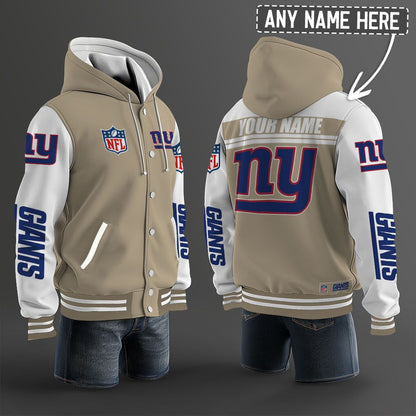 New York Giants Hooded Letterman Jacket Custom Name Brdct3da2305