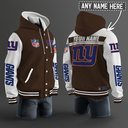 New York Giants Hooded Letterman Jacket Custom Name Brdct3da2305