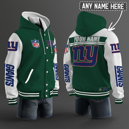 New York Giants Hooded Letterman Jacket Custom Name Brdct3da2305