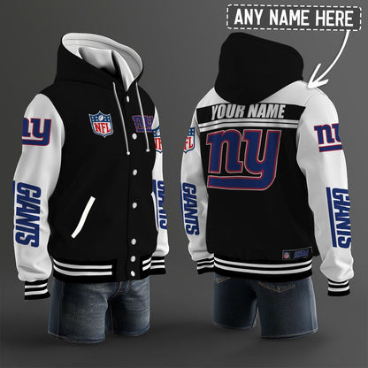 New York Giants Hooded Letterman Jacket Custom Name Brdct3da2305