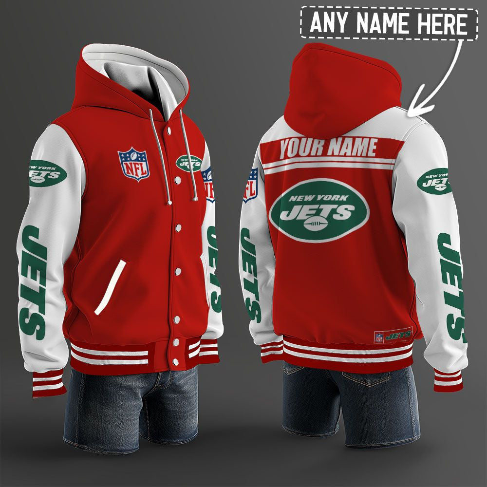 New York Jets Hooded Letterman Jacket Custom Name Brdct3da2405