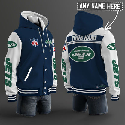 New York Jets Hooded Letterman Jacket Custom Name Brdct3da2405
