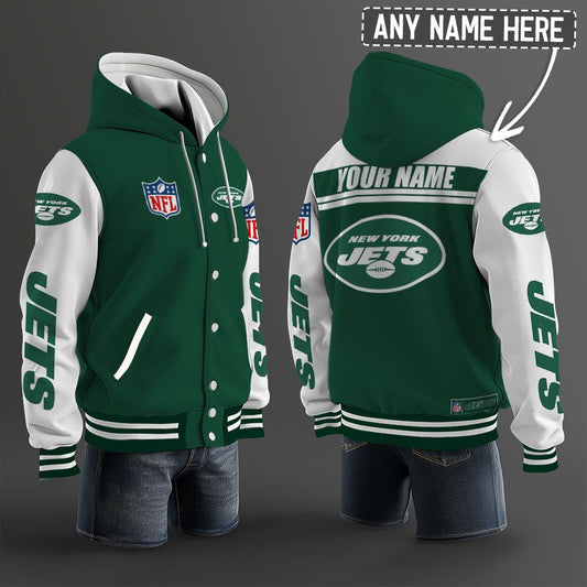New York Jets Hooded Letterman Jacket Custom Name Brdct3da2405
