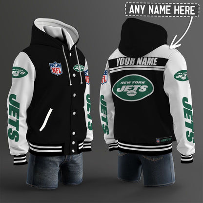 New York Jets Hooded Letterman Jacket Custom Name Brdct3da2405