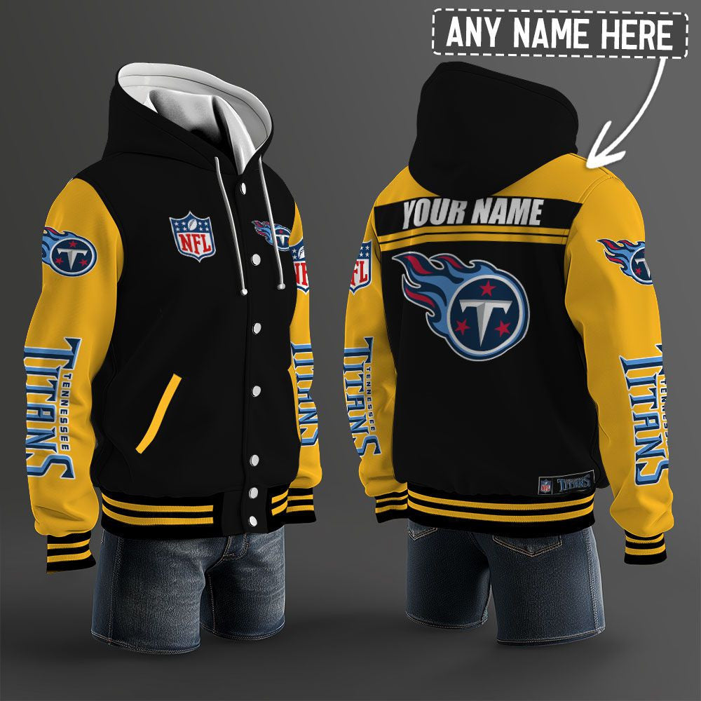 Tennessee Titans Hooded Letterman Jacket Custom Name Brdct3da3105