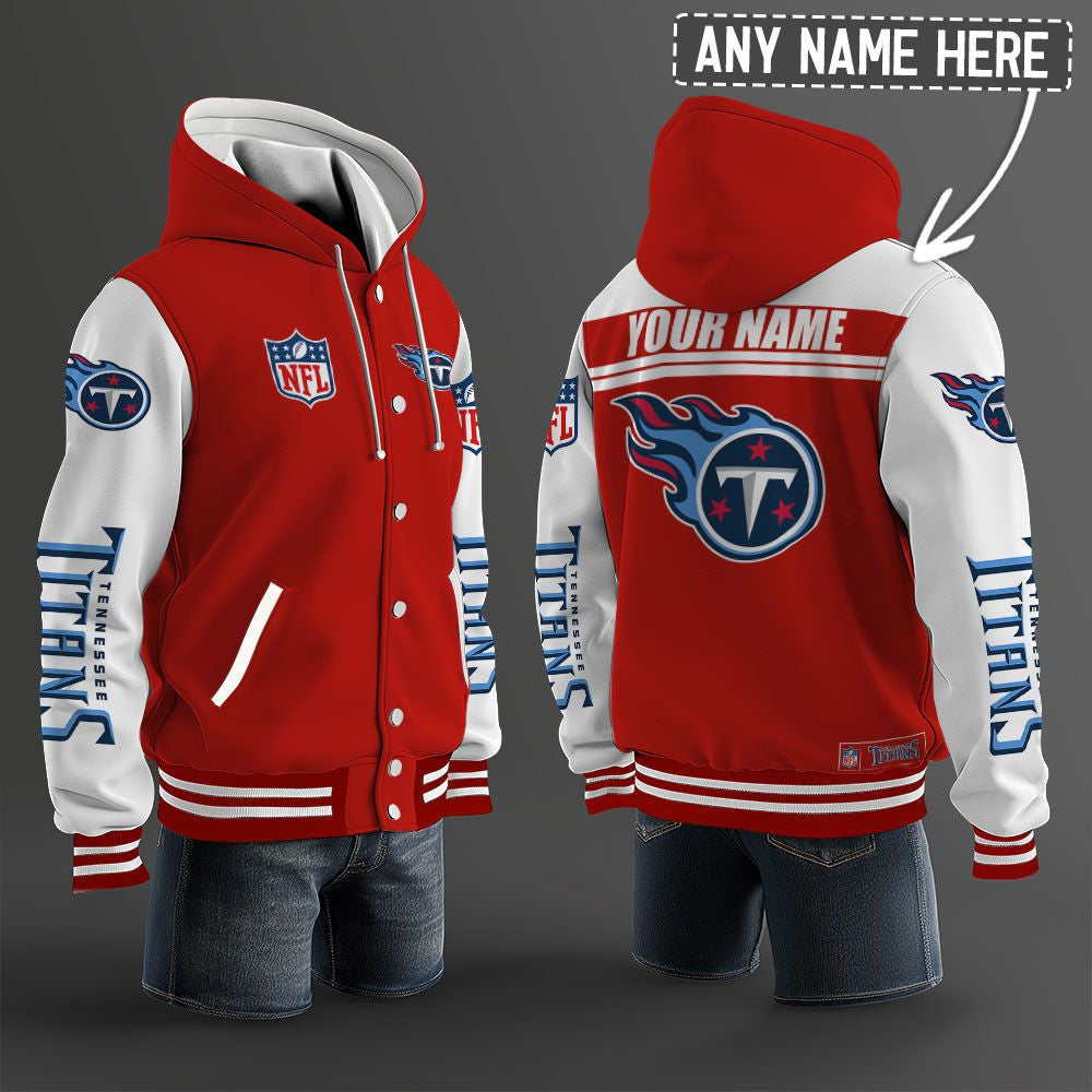 Tennessee Titans Hooded Letterman Jacket Custom Name Brdct3da3105