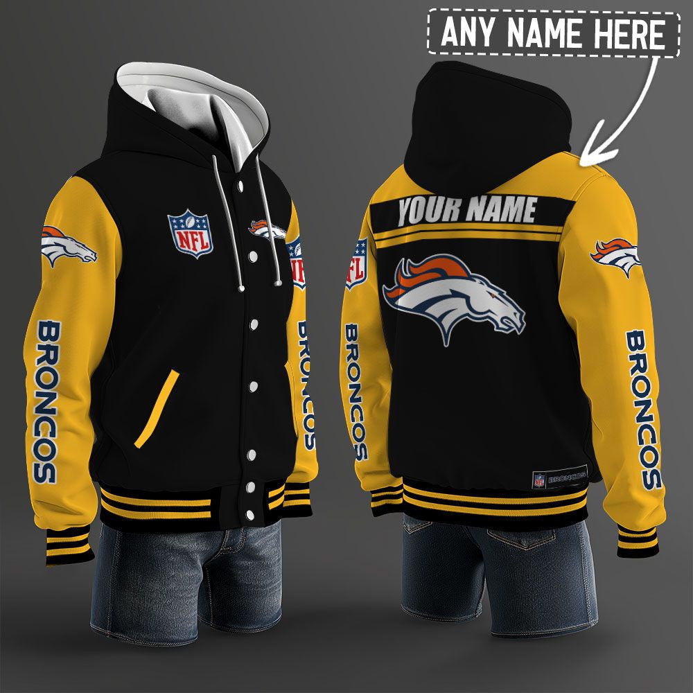 Denver Broncos Hooded Letterman Jacket Custom Name Brdct3da1005