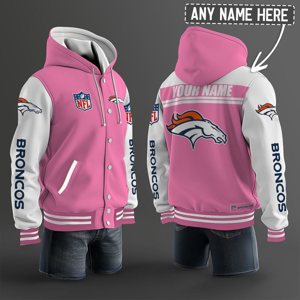 Denver Broncos Hooded Letterman Jacket Custom Name Brdct3da1005