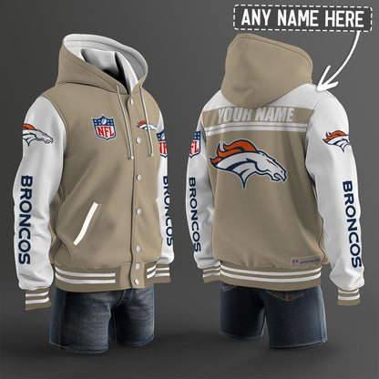 Denver Broncos Hooded Letterman Jacket Custom Name Brdct3da1005