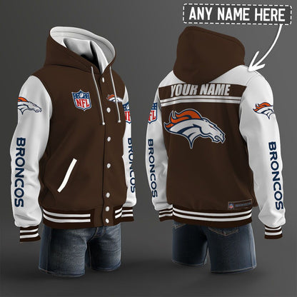 Denver Broncos Hooded Letterman Jacket Custom Name Brdct3da1005
