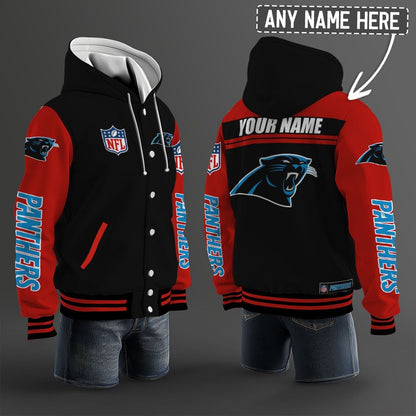 Carolina Panthers Hooded Letterman Jacket Custom Name Brdct3da0505