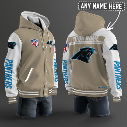 Carolina Panthers Hooded Letterman Jacket Custom Name Brdct3da0505