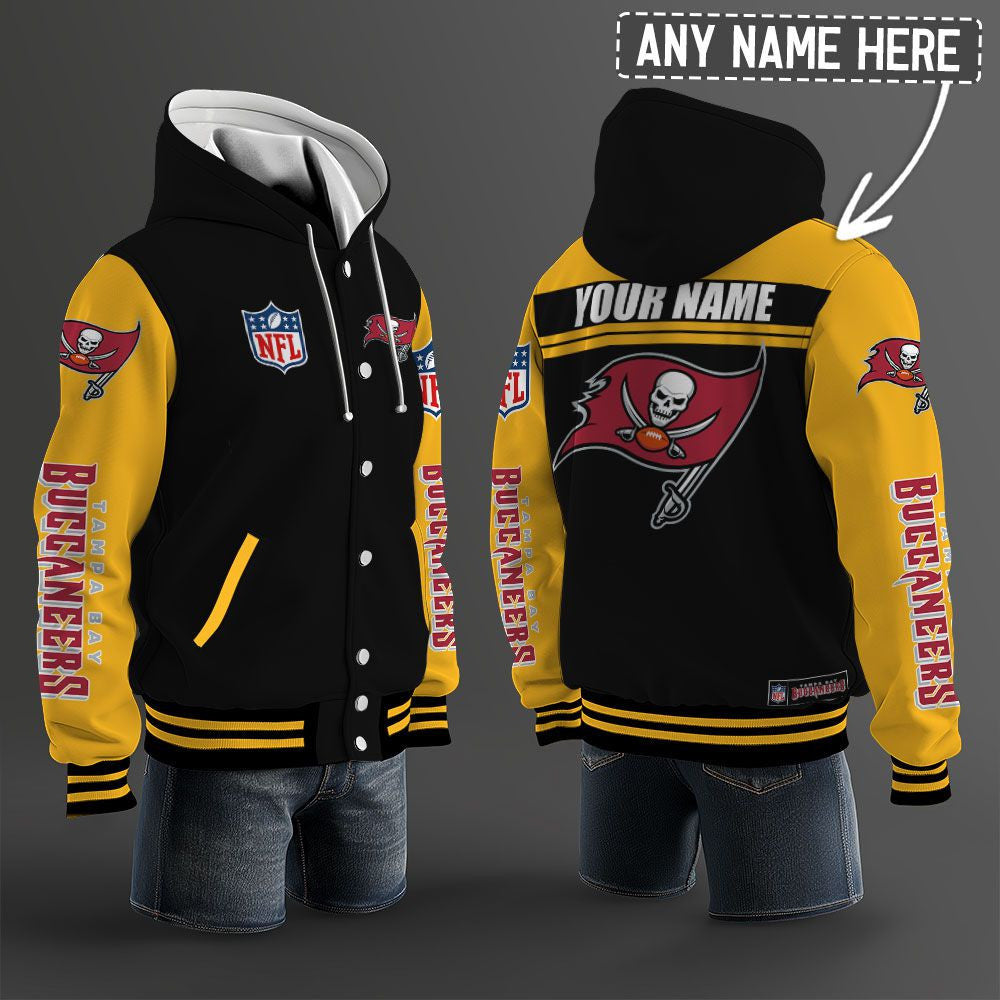 Tampa Bay Buccaneers Hooded Letterman Jacket Custom Name Brdct3da3005