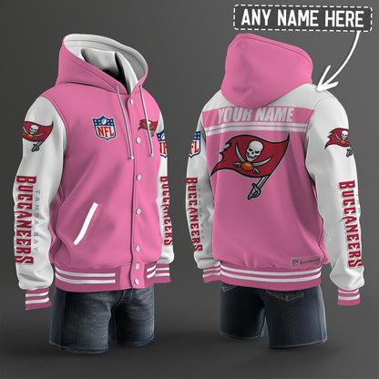 Tampa Bay Buccaneers Hooded Letterman Jacket Custom Name Brdct3da3005