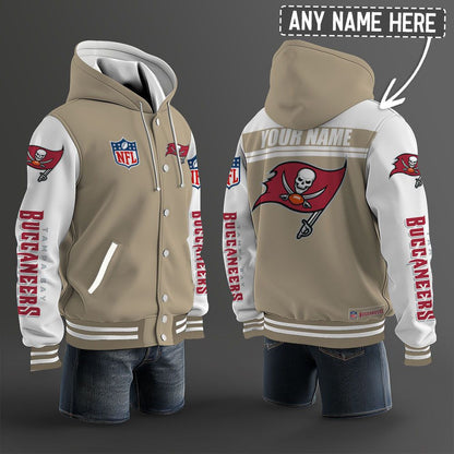 Tampa Bay Buccaneers Hooded Letterman Jacket Custom Name Brdct3da3005
