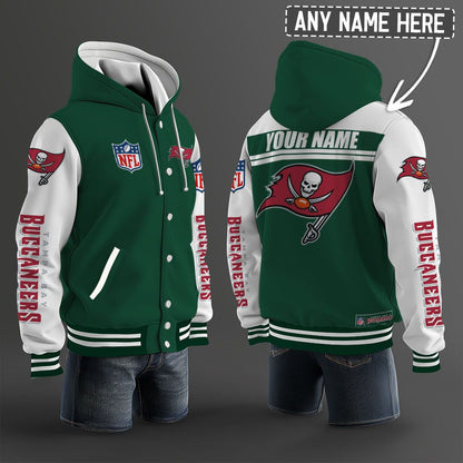 Tampa Bay Buccaneers Hooded Letterman Jacket Custom Name Brdct3da3005