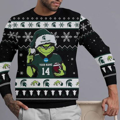 Michigan State Spartans Custom Chrismas Ugly Sweater