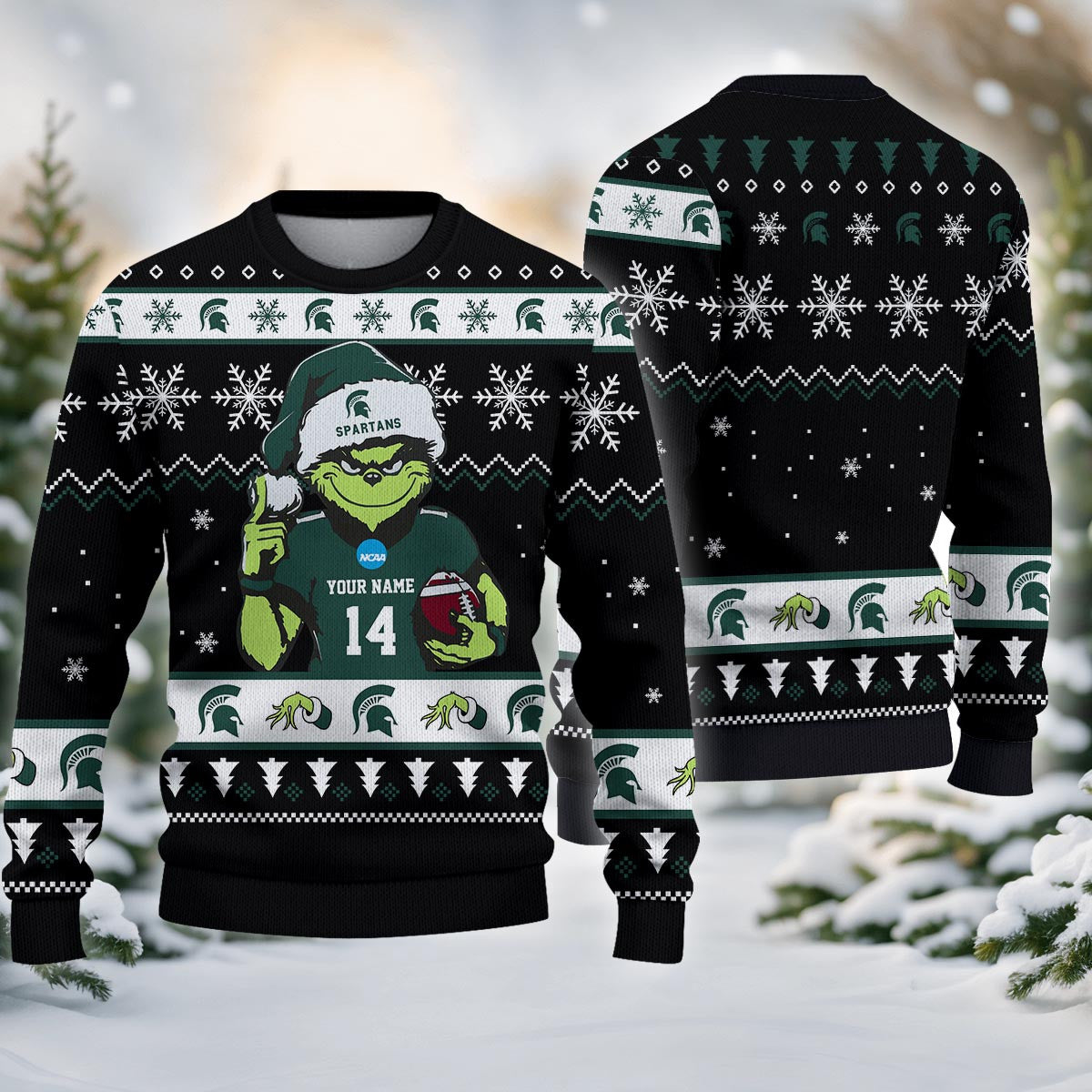 Michigan State Spartans Custom Chrismas Ugly Sweater