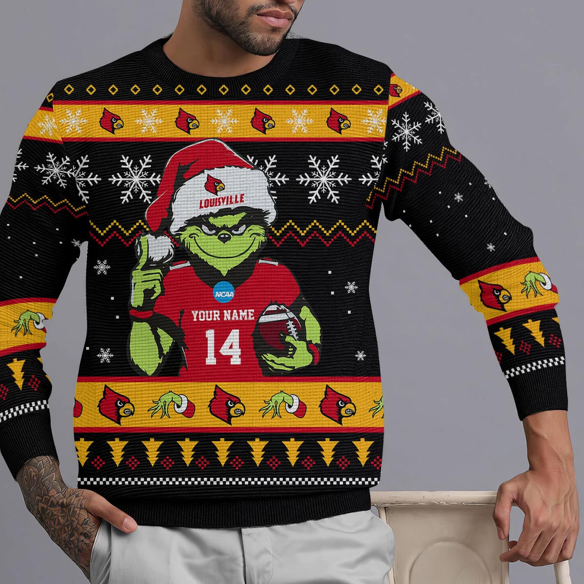 Louisville Cardinals Custom Chrismas Ugly Sweater