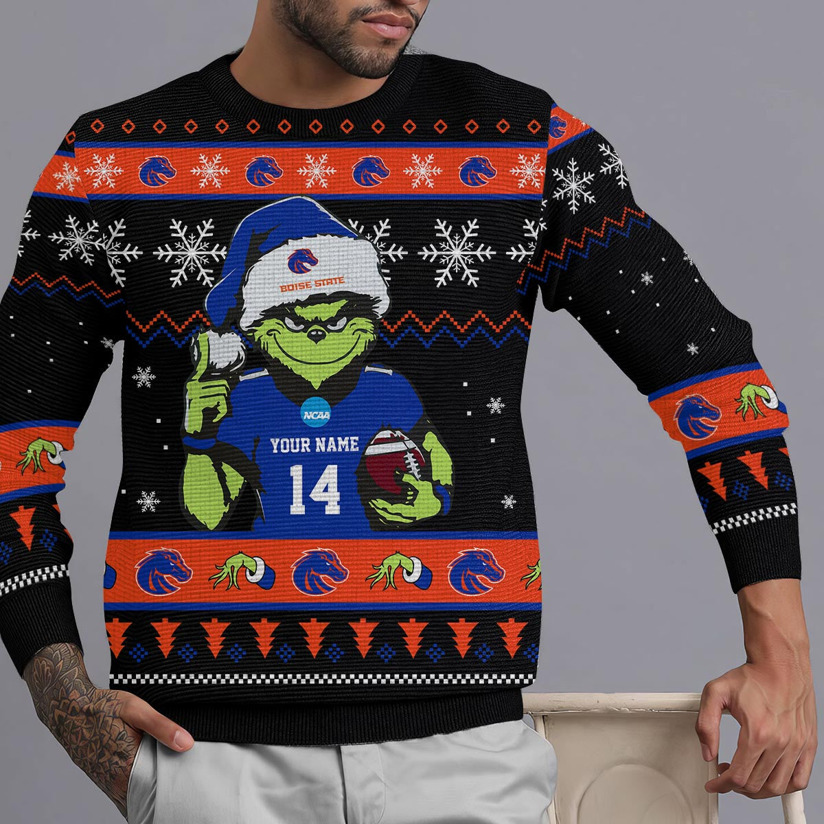 Boise State Broncos Custom Chrismas Ugly Sweater