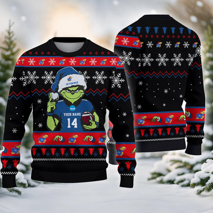 Kansas Jayhawks Custom Chrismas Ugly Sweater