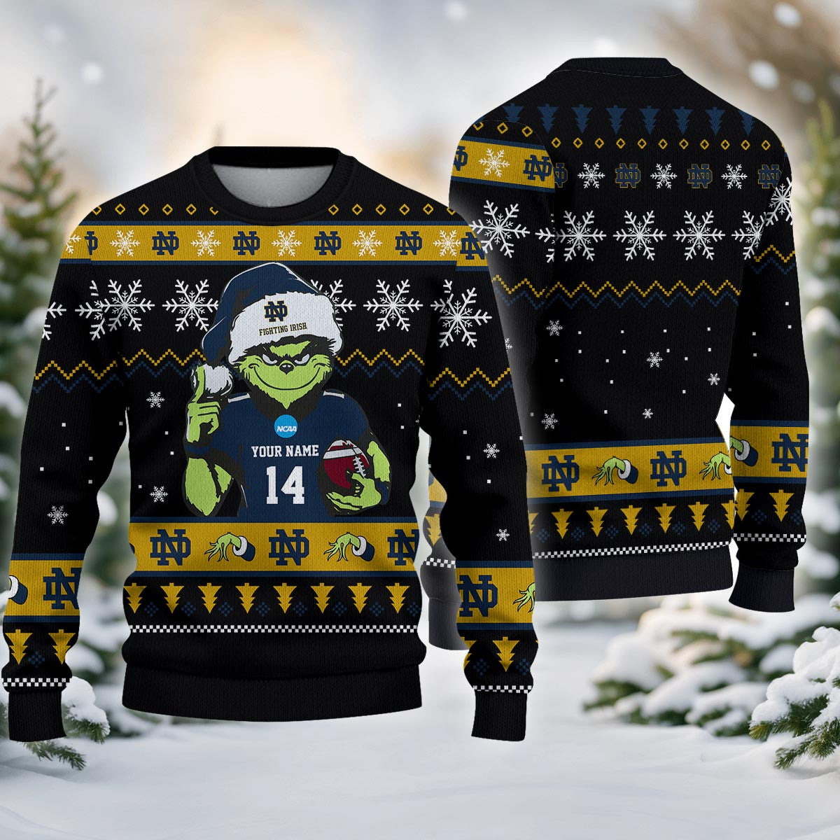 Notre Dame Fighting Irish Custom Chrismas Ugly Sweater